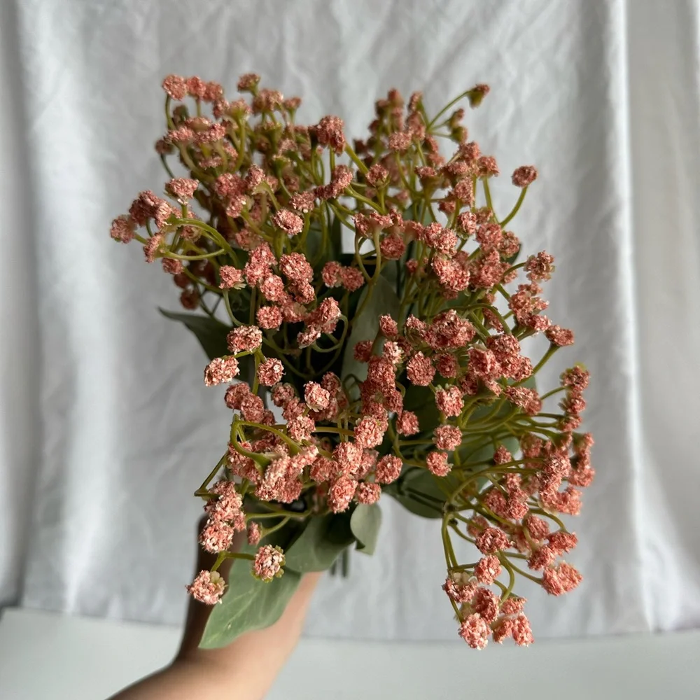 Pink Artificial Flower Bunch with Greenery – Faux Floral Home Décor